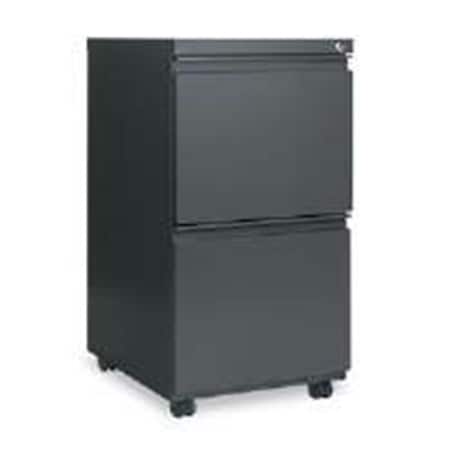 Two Drawer Mobile Pedestal File With Full Length Pull Charcoal